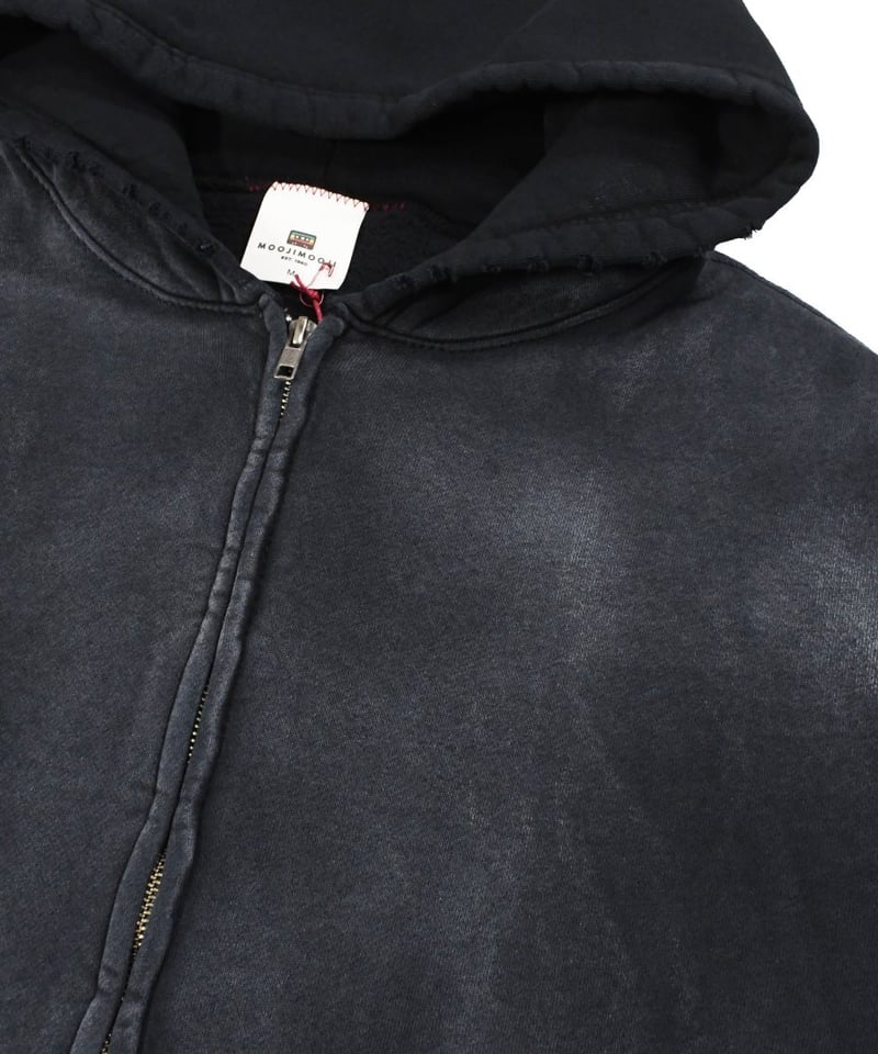 MOOJI MOOJI US Oversize Zip Up Hoodie Aged Blac