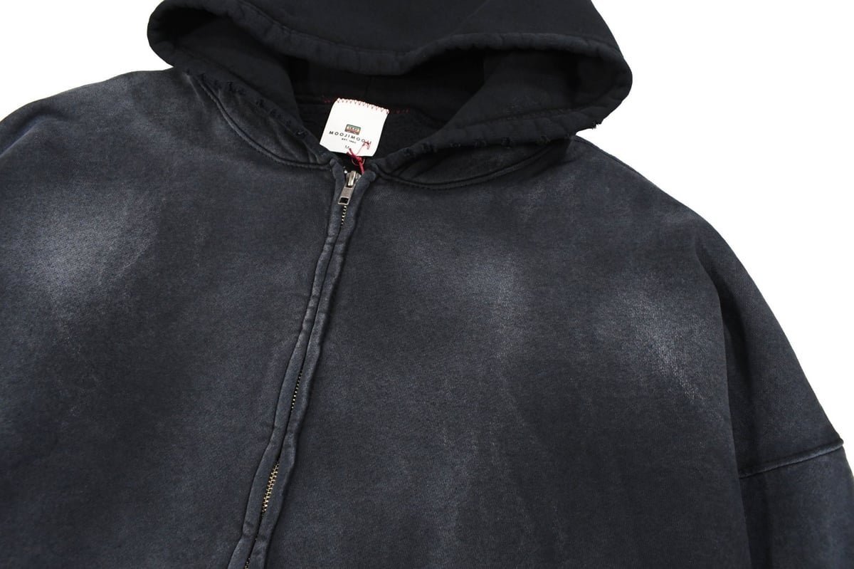 MOOJI MOOJI US Oversize Zip Up Hoodie Aged Blac MOOJI MOOJI US Oversize Zip Up Hoodie Aged Blac