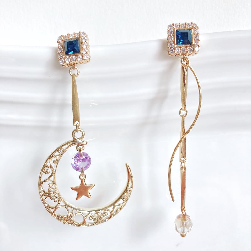 星のカケラ 月のしずく☆アシンメトリーピアス☽ | ＆ Door