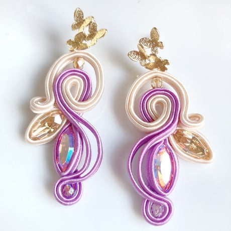 【くーちゃん】　ソウタシエ　フラメンココーム&ピアス　ハンドメイド　ブルー ソウタシエコーム | La Coqueta | フラメンコアクセサリー