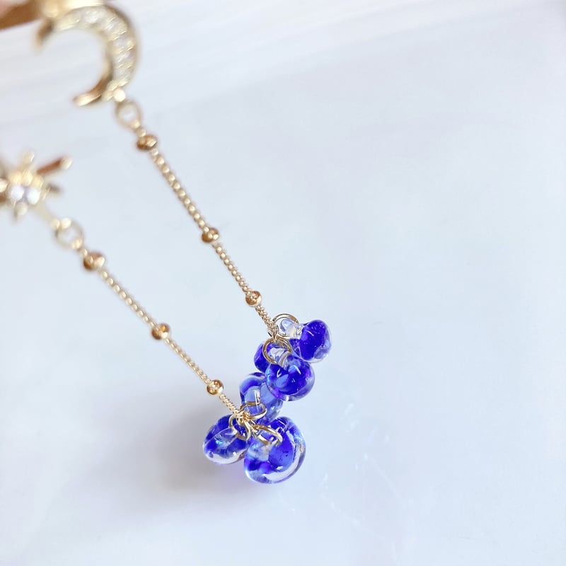 かおりちゃん(ピアス)  ④群青 夜光蝶mini C·D ピアス イヤリング 】 レジン アクセサリー サージカル