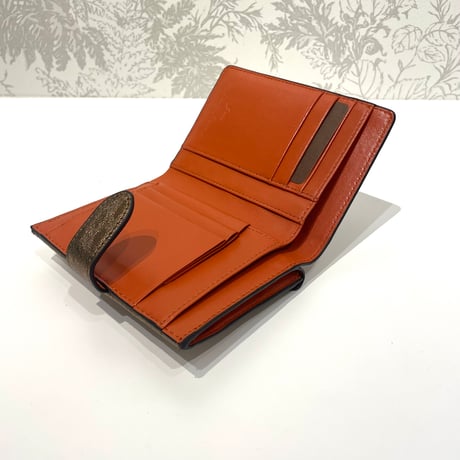 【SAN HIDEAKI MIHARA／サンヒデアキミハラ】メール型 二つ折り財布／レオパード箔押し