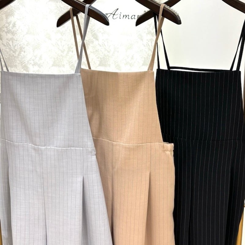 trois／トロワ】ピンストライプキャミサロペット | Aimant-エマン