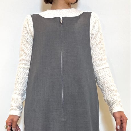【Brahmin／ブラーミン】ダイヤ柄ジャガードクルーネックインナー