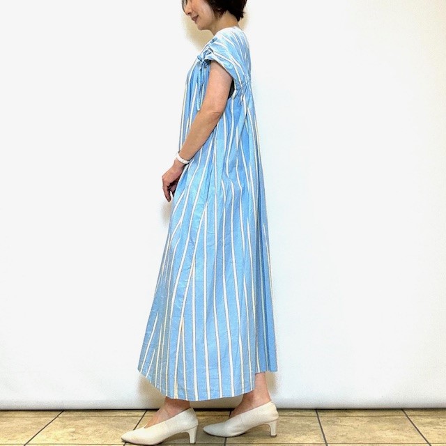 ★週末値下★美品★MYLAN マイラン　タッセルシャツドレス★ワンピース★ Mylanka／ミランカ】ギャザーショルダーストライプシャツワンピース