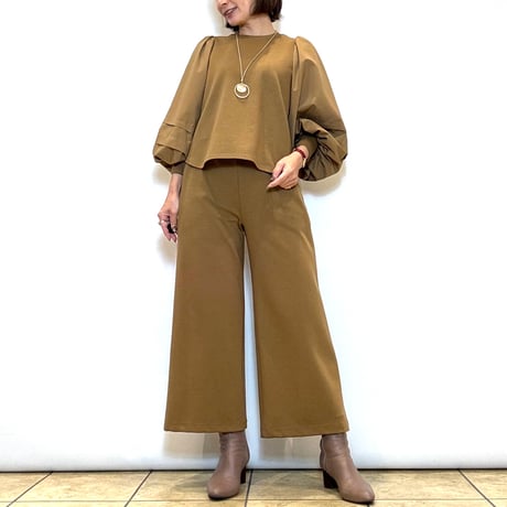 【Mylanka／ミランカ】タフタスリーブ ストレッチポンチプルオーバー