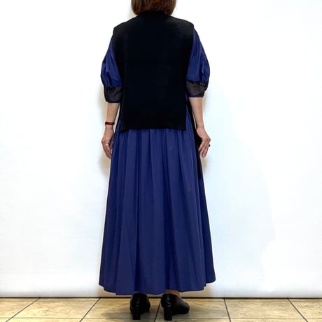 【Lallia mu／ラリアムー】ダイヤカットニットベスト