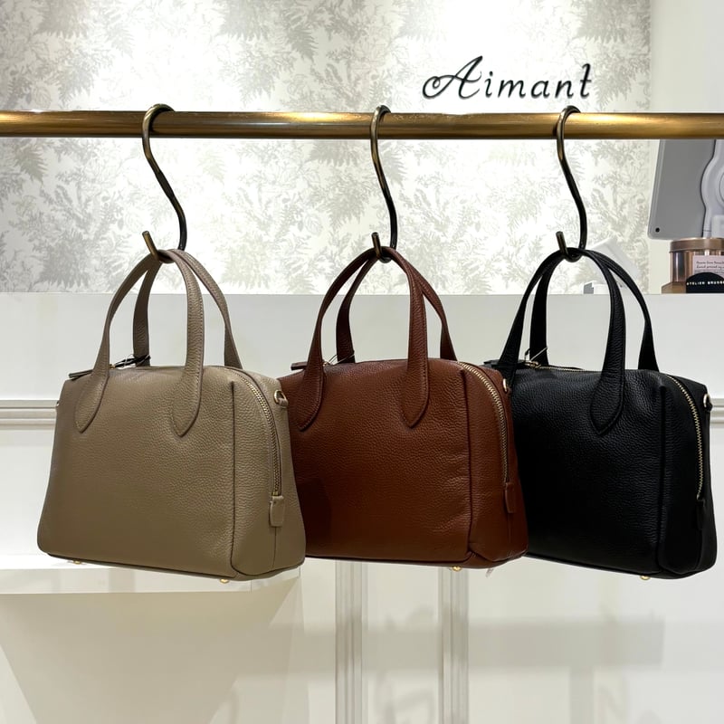 テン様 美品‪☆beaure 2wey ミニボストン シボ革 タッセルチャーム黒 Brahmin／ブラーミン】BEAURE カウレザー 2wayミニボストン