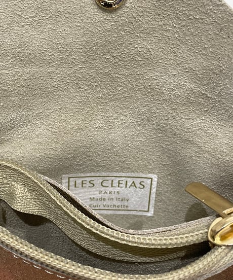 【LES CLEIAS／レ・クレアス】イタリアンカーフ メタリックポーチ／ミニウォレット