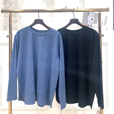 大人気 meer. HEM ROUND BLOUSE ブルー（5/16【1,200円均一】for／c  
