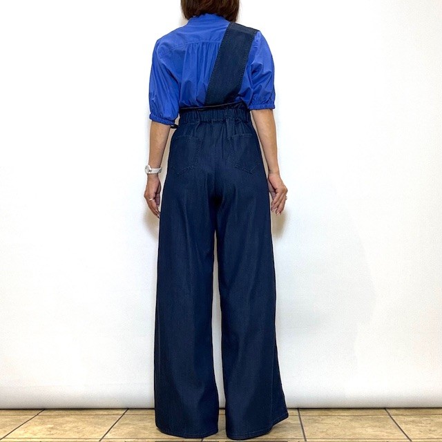 Lallia mu／ラリアムー】ワンショルダーテンセルデニムパンツ | Aimant