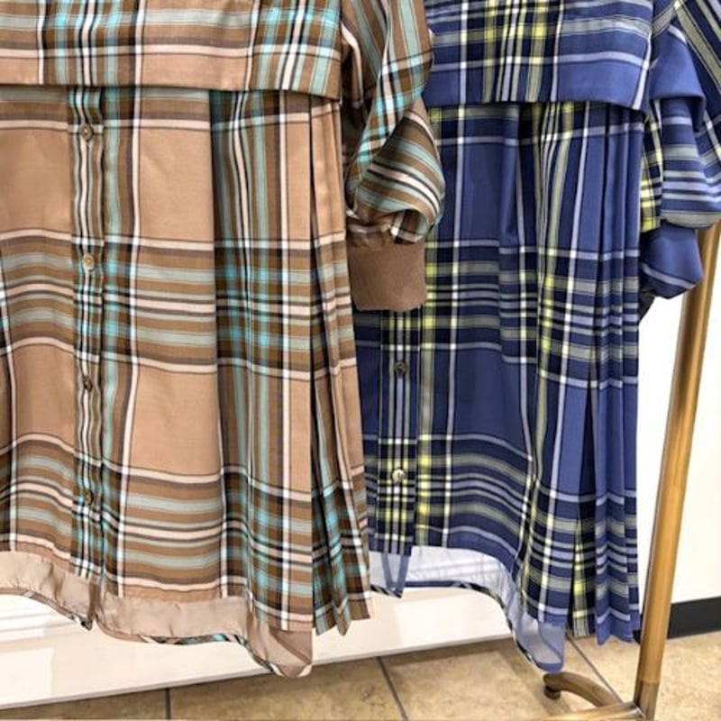 Lallia mu／ラリアムー】サイドプリーツチェックシャツ | Aimant-エマン