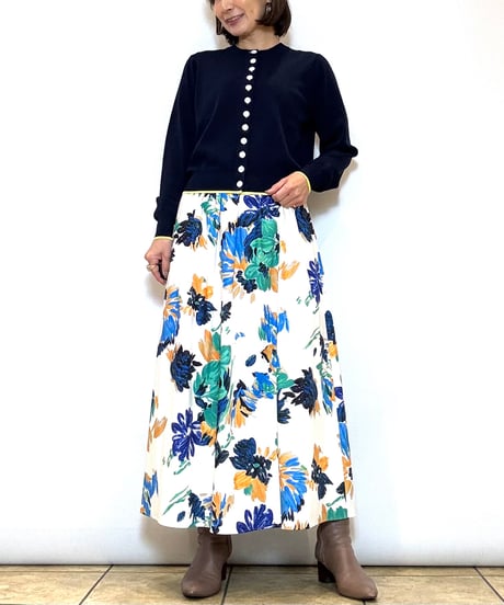 【Brahmin／ブラーミン】マルチカラープリントフレアスカート