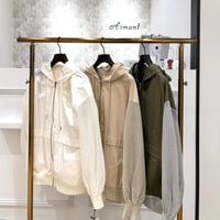 【ATELIER  SIX／アトリエシックス】メッシュ袖フーディカーディガン