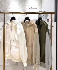 【ATELIER  SIX／アトリエシックス】メッシュ袖フーディカーディガン