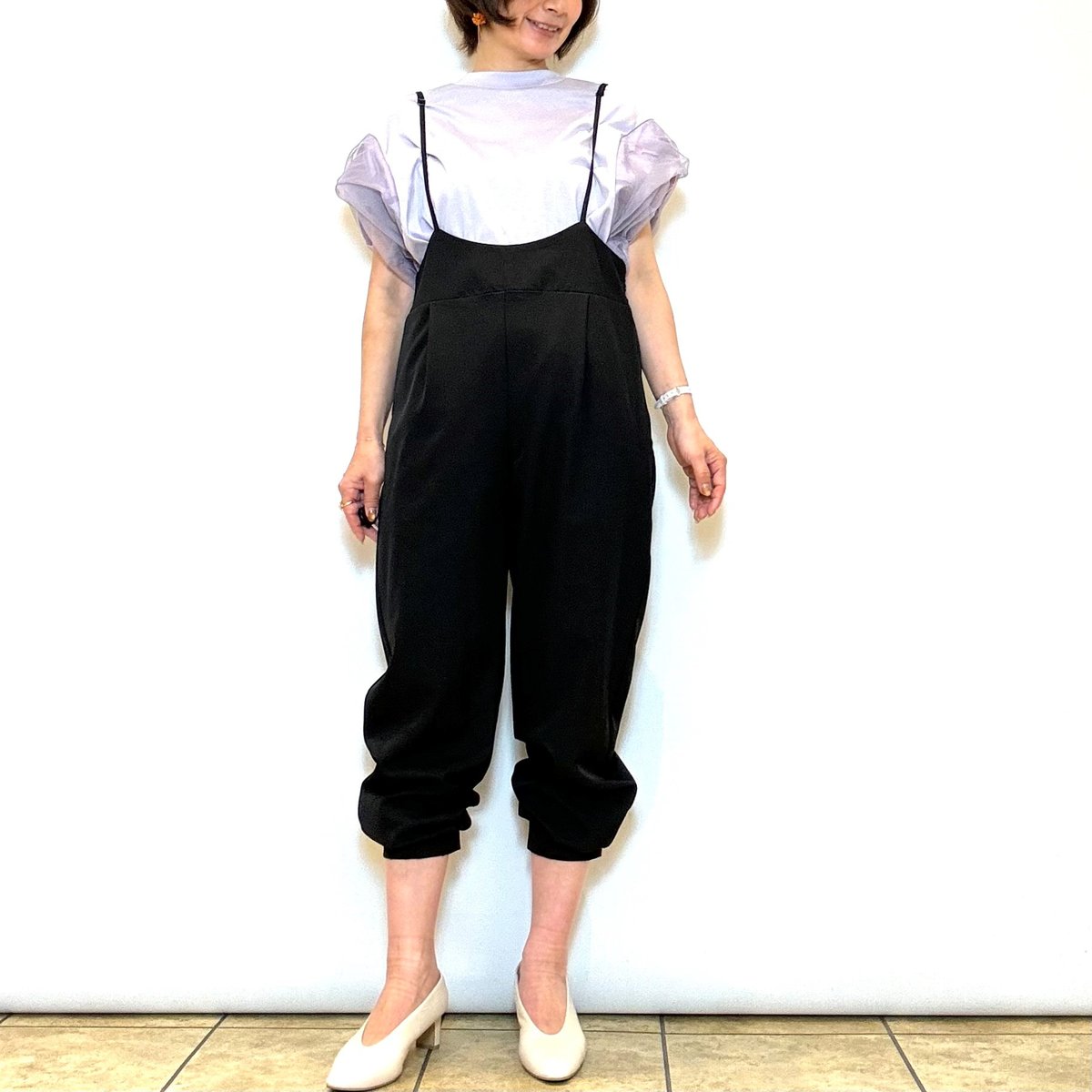 BEATRICE／ベアトリス】細ストラップサロペット | Aimant-エマン