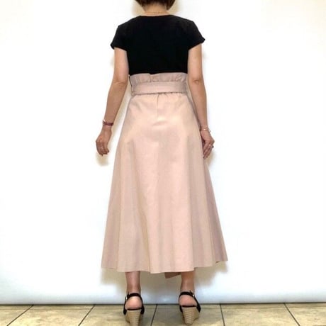 【HERENCIA／ヘレンチア】アシンメトリーラッフル巻きスカート