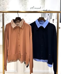 【Priority／プライオリティー】 レイヤードライクカーディガン