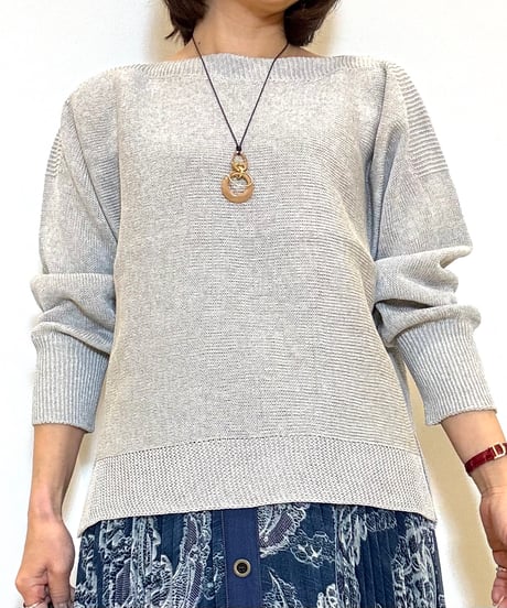 【Brahmin／ブラーミン】ボートネックリネンライクニット
