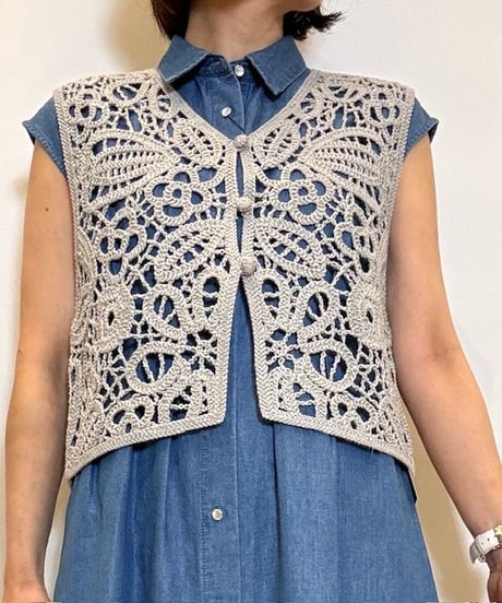 【ATELIER SIX／アトリエシックス】コード刺繍ベスト