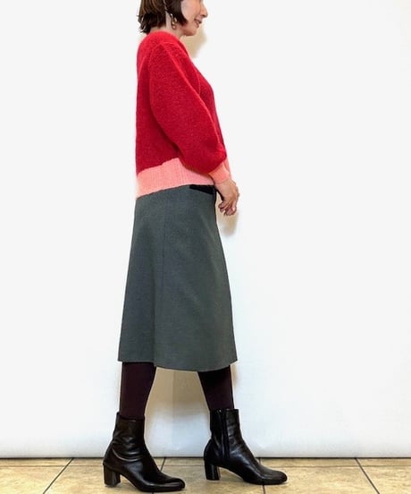 【Brahmin／ブラーミン】キッドモヘヤ配色ラインニット