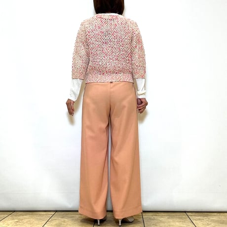 【Brahmin／ブラーミン】カラーネップメッシュニットカーディガン