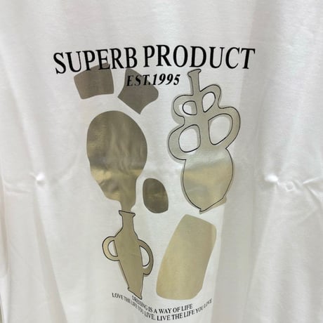 【COOMB／クーム】５分袖箔プリントTシャツ
