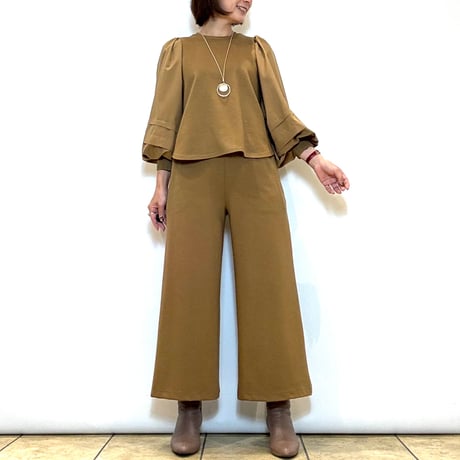 【Mylanka／ミランカ】タフタスリーブ ストレッチポンチプルオーバー