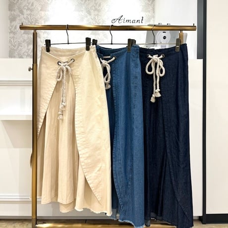 Lallia Mu❤️ Mサイズジャンパースカート美品 Lallia mu／ラリアムー】アウトポケットサテンジャンパー