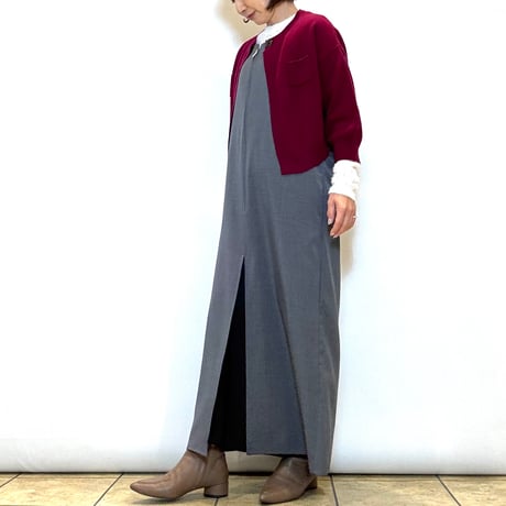 【PLUS PLUS／プラスプラス】クロップド丈カシミヤカーディガン