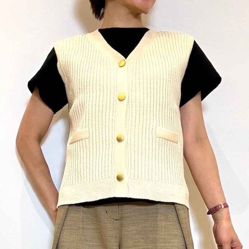 C’est Moijeu ウールニットベスト新品セモアージュ C'est moijeu／セモワージュ】リブニットベスト | Aimant-エマン
