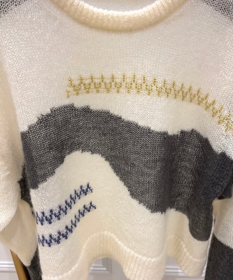 【C’est moijeu／セモワージュ】バイカラーラメ刺繍プルオーバー
