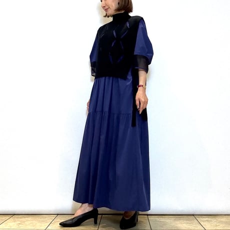 【Lallia mu／ラリアムー】ダイヤカットニットベスト