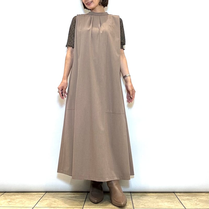 trois／トロワ】ストレッチツイル2WAYロングワンピース | Aimant-エマン