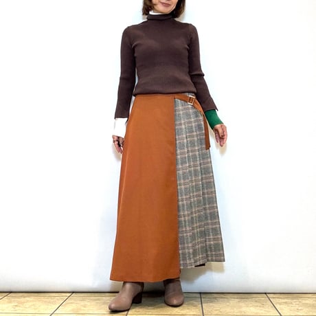 【Brahmin／ブラーミン】チェックドッキングラップスカート
