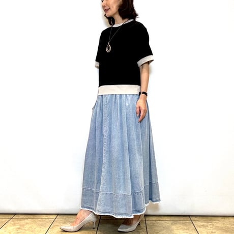 【Priority／プライオリティ】配色クルーネックプルオーバー