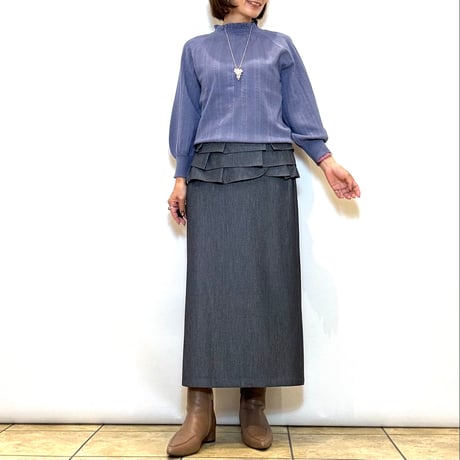 【C’est moijeu／セモワージュ】フリルネックレーシーニット