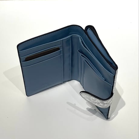 【SAN HIDEAKI MIHARA／サンヒデアキミハラ】メール型 二つ折り財布／レオパード箔押し