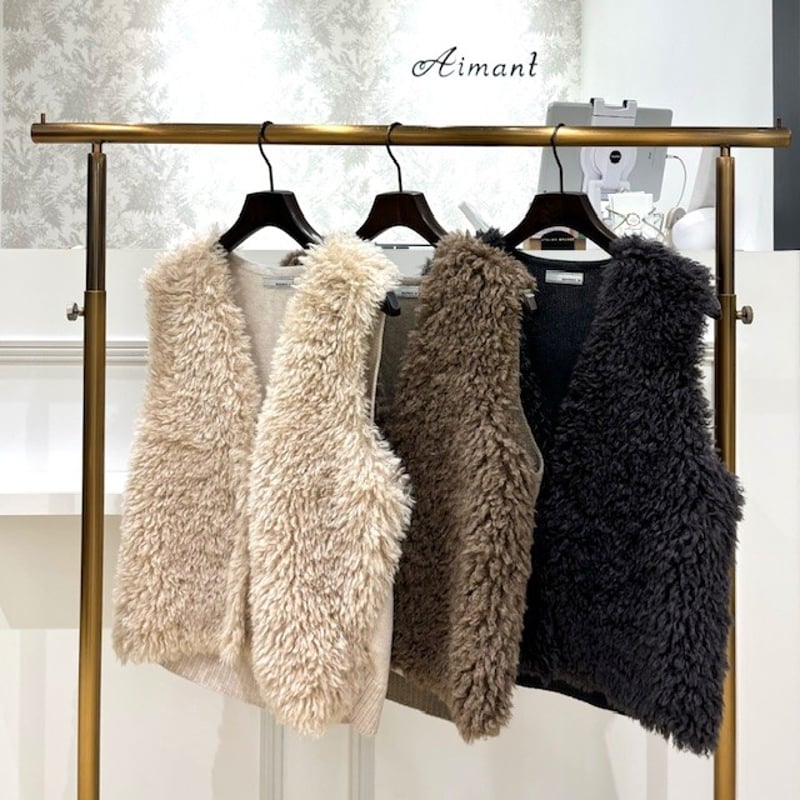 BEATRICE／ベアトリス】プードルファーベスト | Aimant-エマン 