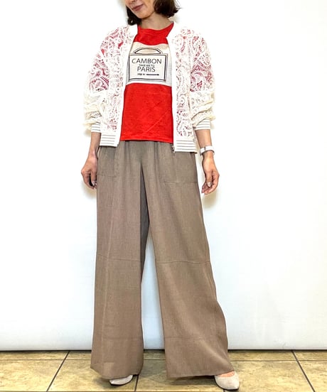 【Mylanka／ミランカ】ペイズリー刺繍フロントジップブルゾン