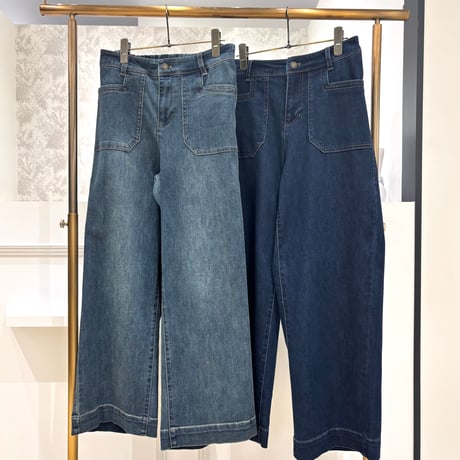 【C‘est moijeu／セモワージュ】 ストレッチセミワイドデニムパンツ