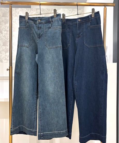【C‘est moijeu／セモワージュ】 ストレッチセミワイドデニムパンツ