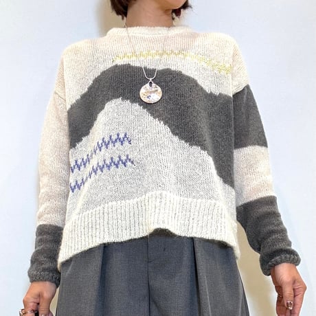 【C’est moijeu／セモワージュ】バイカラーラメ刺繍プルオーバー