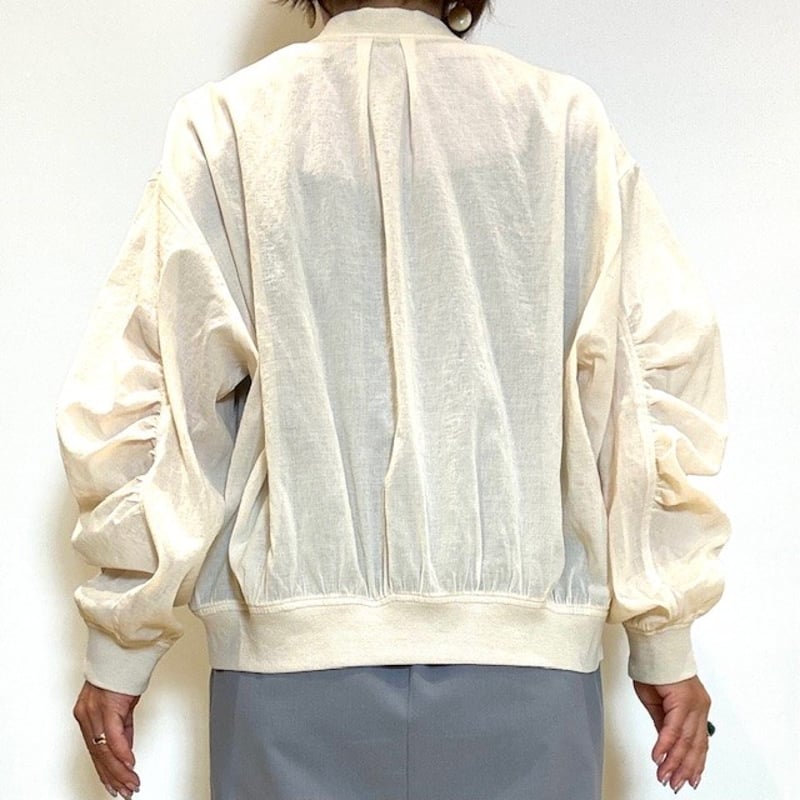 mckeeです！cafune 【新品】袖ギャザーシアーブルゾン カフネ 5/11（日）限定のお買い得 シアーブルゾン