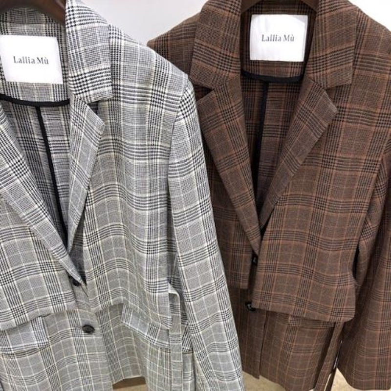 Lallia mu／ラリアムー】3wayチェックジャケットセットベスト