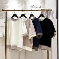【Priority／プライオリティ】配色クルーネックプルオーバー