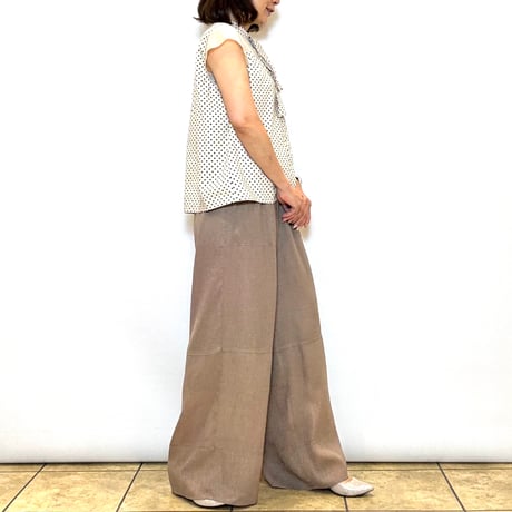 【TULUMB／トゥルム】シアー切替えドットタイブラウス