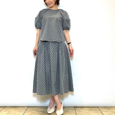 【Brahmin／ブラーミン】ドットジャガードタフタブラウス