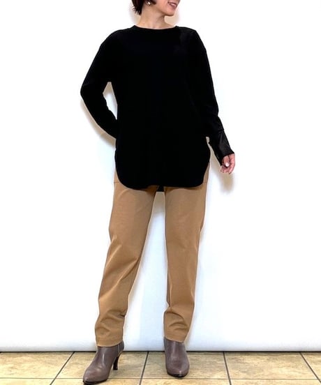 【trois／トロワ】ストレッチポンチテーパードベイカーパンツ