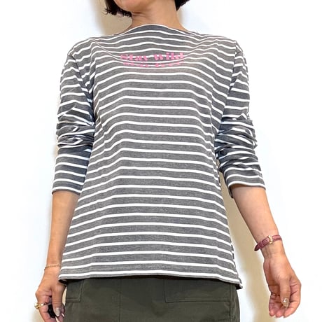 【Brahmin／ブラーミン】カラーロゴボーダーロングTシャツ